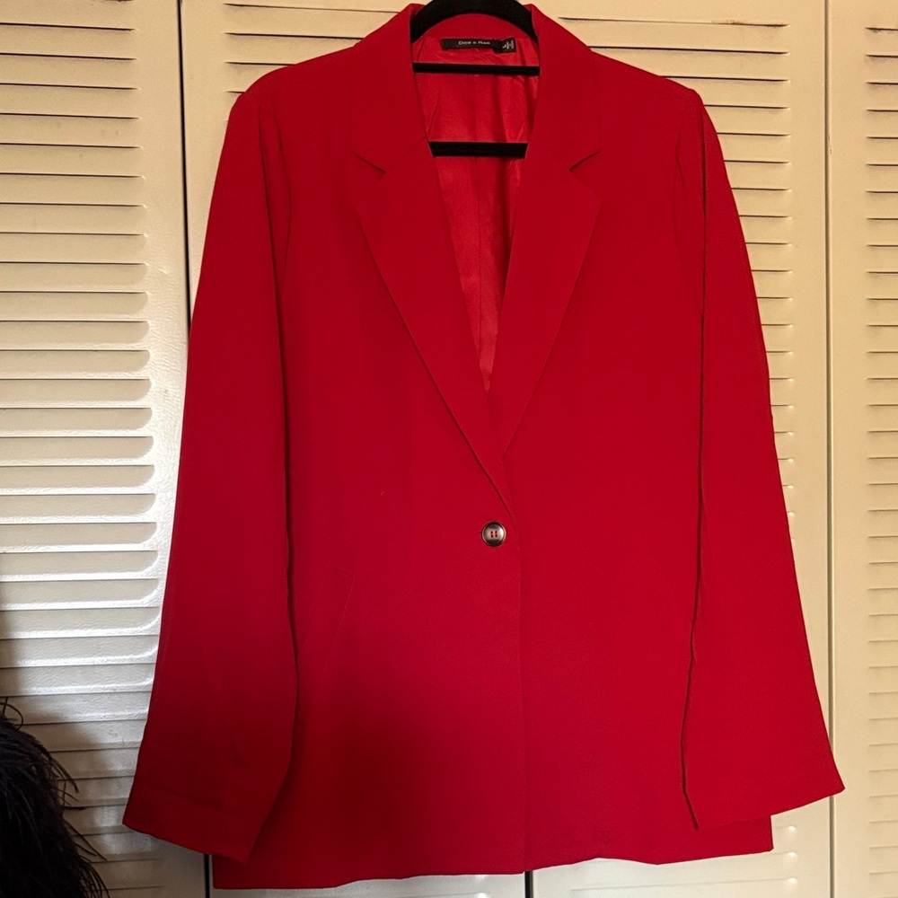 Doe & Rae Vibrant Red Blazer